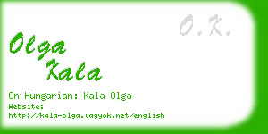 olga kala business card